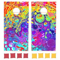 Modern Abstract Digital Fluid Art   Cornhole Set