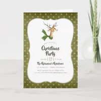 Retro Vintage Reindeer Christmas Party Invitation