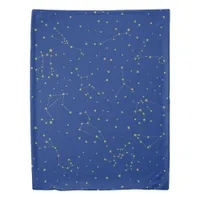 Astrology Blue Gold Star Night Sky Boys  Duvet Cover