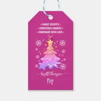 Violet Christmas Cookie Snowflake Promo QR Code Gift Tags