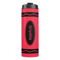 Custom Name Scarlet Red Crayon Drink Tumbler Mug