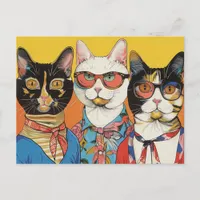 Three Cat Ladies Postcard