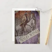 Wild Wind Retro Cowboy and Horse Postcard