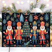 Nutcracker Soldiers and Christmas Tree  Holiday Card