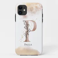 Monogram Initial Modern Letter P Boho Personalized iPhone 11 Case