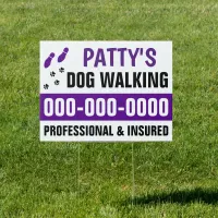 18” x 24” Dog Walking Double Sided Yard Sign