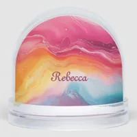 Personalized Cosmic Rainbow Snow Globes