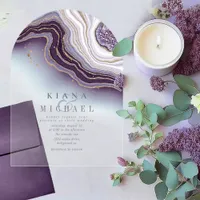 Crystal Agate Wedding Amethyst Arch ID825 Acrylic Invitations