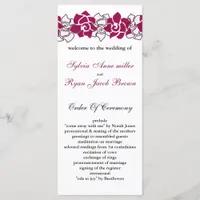 floral pink Wedding program