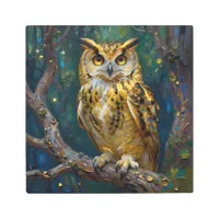 A Blue and Gold Majestic Owl   Metal Print