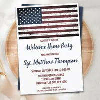 Military Soldier Welcome Home Party American Flag Invitation