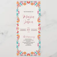 Mexican Floral Traditional Folk Art Fiesta Wedding Program