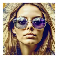 Cool Lady with Reflection in her Sunglasses Acrylic Print