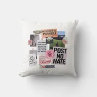 Post No Hate Collage Throw Pillow