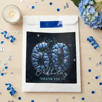 Elegant 60th Birthday Blue Gemstone Glamorous Favor Bag