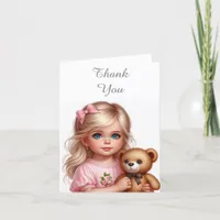 Cute Little Girl Thank You Note Card