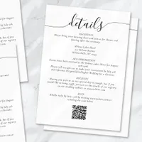 Classic Elegant Script Simple Wedding Details Enclosure Card