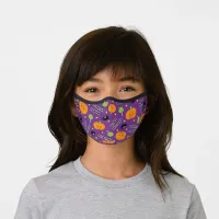 Cute Halloween Jack O’ Lantern On Purple Premium Face Mask