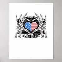 America Skeleton Hands Poster