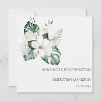 *~* White QR + RSVP Floral Bouquets AR15 Wedding Invitation