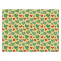 Red & Green Hearts Tissue Paper