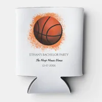 Basketball birthday / bachelor party White Orange Can Cooler