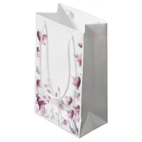 Rose Gold Blush Flowers  Small Gift Bag