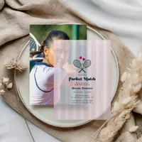 Perfect Match Preppy Tennis Bridal Shower Vellum Invitations