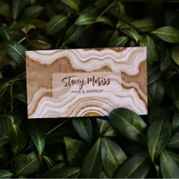 Modern Glam Chic Abstract Agate Cream Business Card