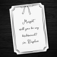 Be my bridesmaid? Coquette Bow Bridesmaid Proposal Invitation