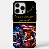 Vintage hot rod racing down a reflective highway iPhone 16 pro max case