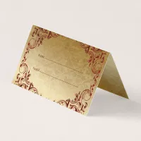 Elegant Vintage Red Gold Table Place Cards