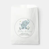 Adorable Elephant Blue Baby Boy Shower Favor Bag