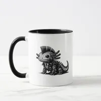 Whimsigoth Cyborg Axolotl Vintage Art Design Class Mug