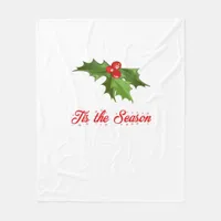 Merry Christmas Mistletoe Fleece Blanket