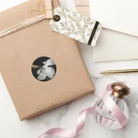 White Hibiscus Flower Side View Classic Round Sticker