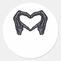 Skeleton Hands Forming A Heart  Classic Round Sticker