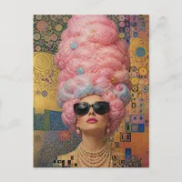 The Woman With Cotton Candy Hair Postcard