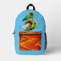 Backpack - Toy Birds on Sunflower