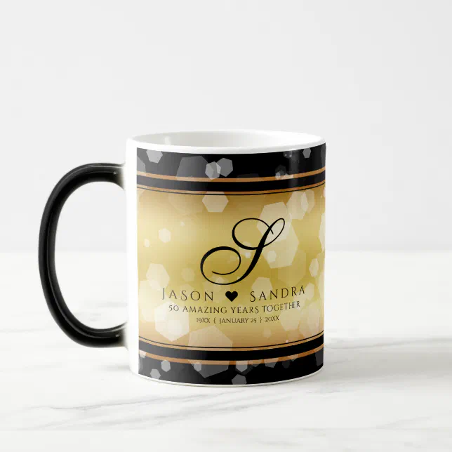 Elegant 50th Golden Wedding Anniversary Magic Mug