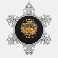 Whimsigoth Moth Classic Snowflake Pewter Christmas Ornament