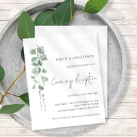 Budget Eucalyptus Wedding Evening Reception Invite