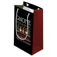Funny Colorful Pixelated Gnome for the Holidays Small Gift Bag