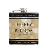 Elegant 1st Paper Wedding Anniversary Flask