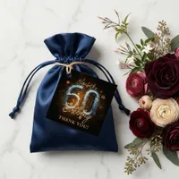 Glamorous Black Sparkly 60th Birthday Thank You Favor Tags