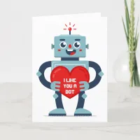 Robot Heart Cute Personalized Valentine Holiday Card