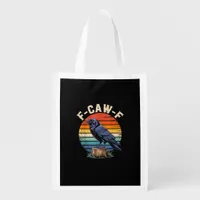 F-Caw-F Raven Moon Gothic Halloween Crow Bird Love Grocery Bag