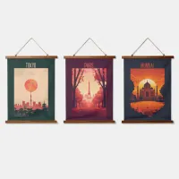 Tokyo, Paris. Mumbai Hanging Tapestry