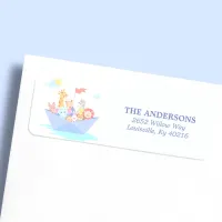 Noah's Ark Baby Shower Return Address Label