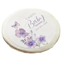 Butterfly Wildflower Boho Girl Baby Shower Sugar Cookie
